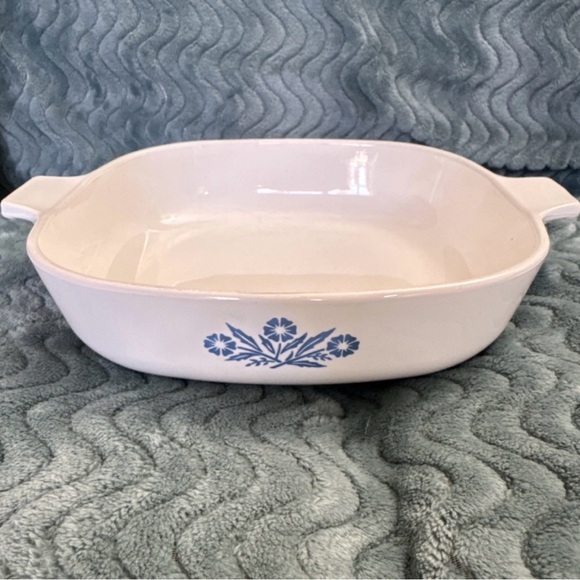 Corningware Other - Corningware White Casserole Dish with Blue Floral Design